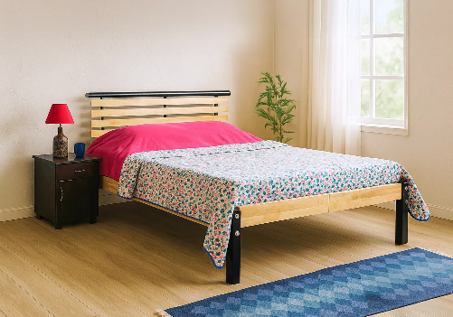 Double Bed, Mattress and Bedside Table Combo